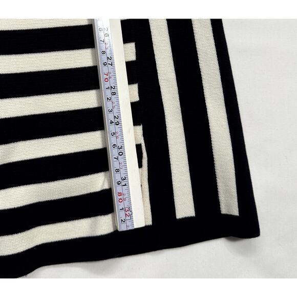 Ann Taylor Petite Dress S Black & White Stripe Knit Short Sleeve Crew Neck - Picture 10 of 11